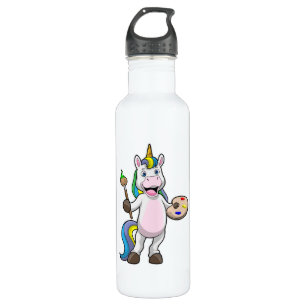 Unicorn bij het Schilderen met Borstel & Kleur Waterfles