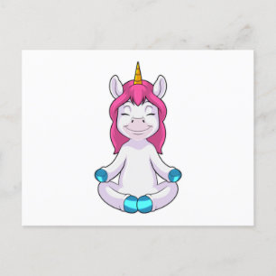 Unicorn bij Meditate in vergadering Briefkaart