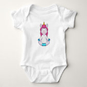 Unicorn bij Meditate in vergadering Romper (Voorkant)