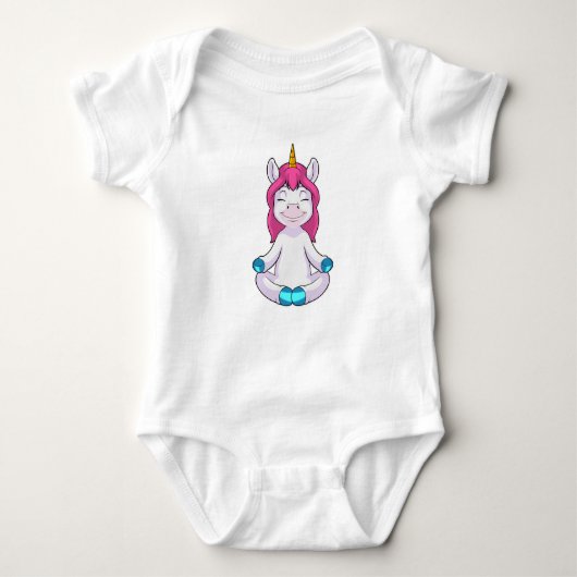 Unicorn bij Meditate in vergadering Romper (Voorkant)