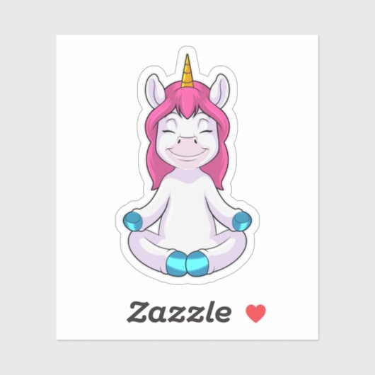 Unicorn bij Meditate in vergadering Sticker (Vel)