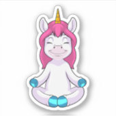 Unicorn bij Meditate in vergadering Sticker (Voorkant)