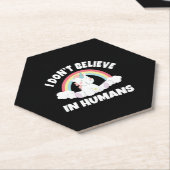 Unicorn bij mensen kartonnen onderzetters (Schuin)