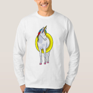 Unicorn bij zwemmen met Swim-ring T-shirt