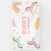 Unicorn Birthday Backdrop Banner Rainbow Magical (Verticaal)
