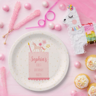 Unicorn Birthday Cake Papieren Bordje