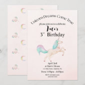 Unicorn Birthday Card Kaart (Voorkant / Achterkant)
