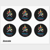 Unicorn Birthday Classic Round Sticker (Vel)