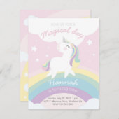 Unicorn birthday invitation (Devant / Derrière)