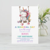 Unicorn Birthday Invitations Kaart (Staand voorkant)