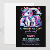 Unicorn Birthday Invitations Kaart (Voorkant / Achterkant)