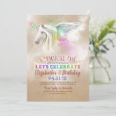 Unicorn Birthday Invitations Kaart (Staand voorkant)