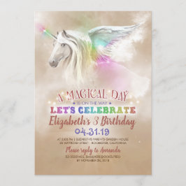 Unicorn Birthday Invitations Kaart