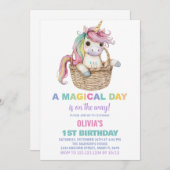 Unicorn Birthday Invitations Kaart (Voorkant / Achterkant)