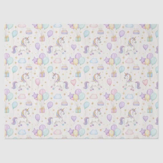 Unicorn Birthday Magic – Pastel Fantasy Celebratio Tissuepapier (Voorkant)