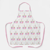 Unicorn Birthday Motif All-Over Imprimer Tablier (Recto)