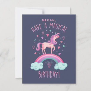 Unicorn Birthday Notitiekaartje