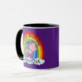 Unicorn BIRTHDAY Paarse Mok (Voorkant links)