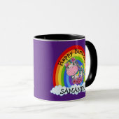 Unicorn BIRTHDAY Paarse Mok (Voorkant rechts)