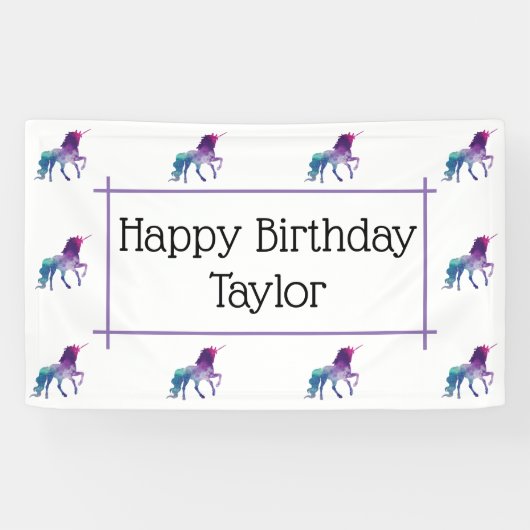 Unicorn Birthday Party Banner (Horizontaal)