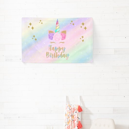 Unicorn Birthday Party Banner (Insitu)