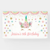 Unicorn Birthday party Banner Personalized name (Horizontaal)