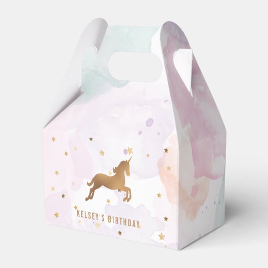 Unicorn Birthday Party Bedankdoosjes (Voorkant Zijde)