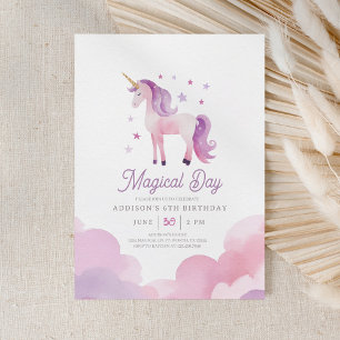 Unicorn Birthday Party Invitation Kaart