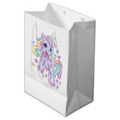 Unicorn Birthday Party Medium Gift Bag Medium Cadeauzakje (Voorkant Gekanteld)