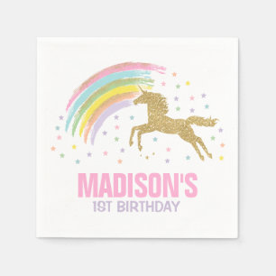 Unicorn Birthday Party Napkin Whimsical Unicorn Servetten