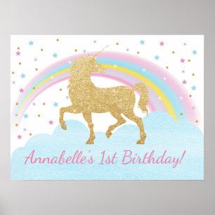 Unicorn Birthday Party Poster Achtergrond