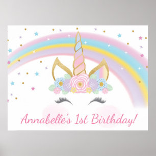 Unicorn Birthday Party Poster Achtergrond