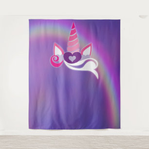 Unicorn Birthday Party Rainbow - achtergrond Wandkleed