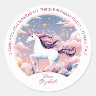 Unicorn Birthday Party Ronde Sticker