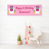 Unicorn Birthday Party roze Spandoek (Insitu)