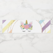 Unicorn Birthday Party Waterfles Etiket (Enkel label)