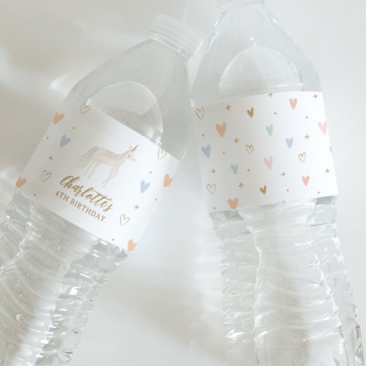 Unicorn Birthday Party Waterfles Etiket