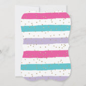 Unicorn Birthday Pink and Gold Glitter Kaart (Achterkant)