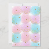 Unicorn Birthday Pink Gold Rainbow Kaart (Achterkant)