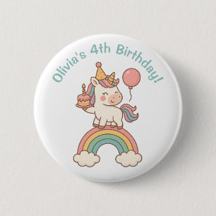 Unicorn Birthday Ronde Button 5,7 Cm