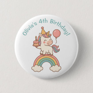 Unicorn Birthday Ronde Button 5,7 Cm