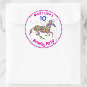 Unicorn Birthday Ronde Sticker (Tas)