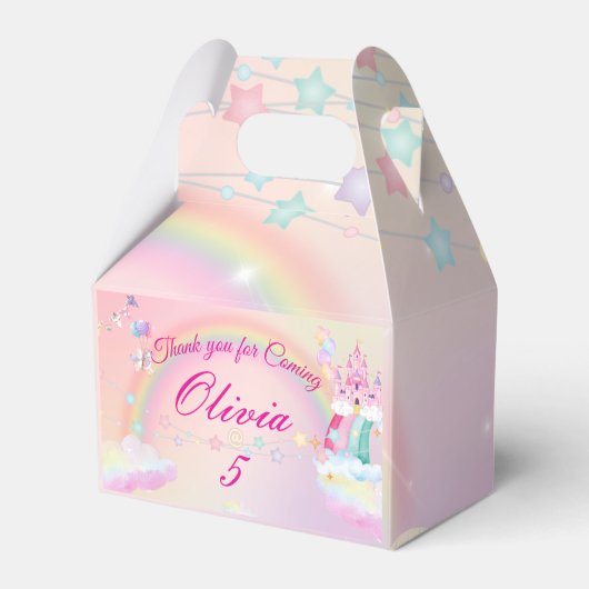 Unicorn birthday them Favor Box Bedankdoosjes (Voorkant Zijde)