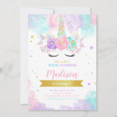 Unicorn Birthday Uitnodiging (Voorkant)