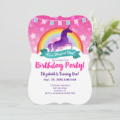 Unicorn Birthday Uitnodiging (Staand voorkant)