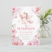 Unicorn Birthday Uitnodiging (Staand voorkant)