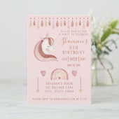 Unicorn Birthday Uitnodiging (Staand voorkant)