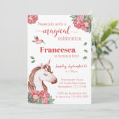 Unicorn Birthday Uitnodiging (Staand voorkant)