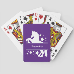 Unicorn Black White Mythical Fantasy Persoonlijk Pokerkaarten