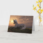 UNICORN BLANK GREETING CARTE (Fleur jaune)